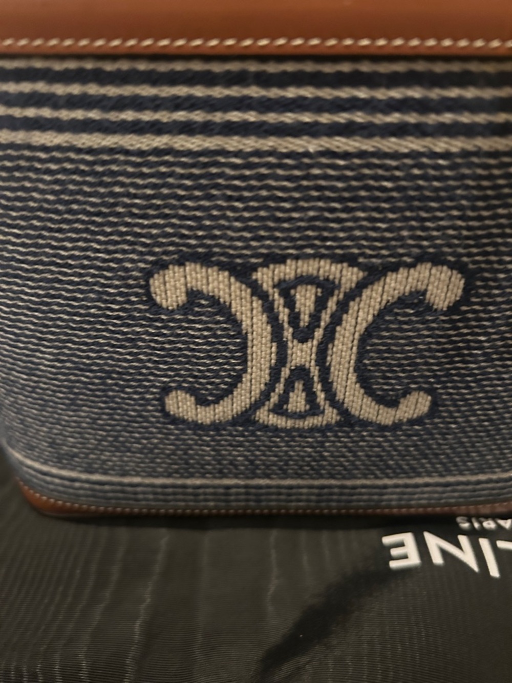 Celine Blue Canvas and Brown Leather Vanity Case LIMITED EDITION NO LONGER AVAIL - Picture 2 of 6